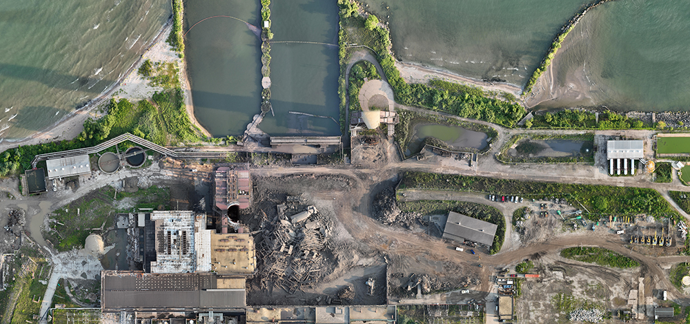 Aerial view of power plant site